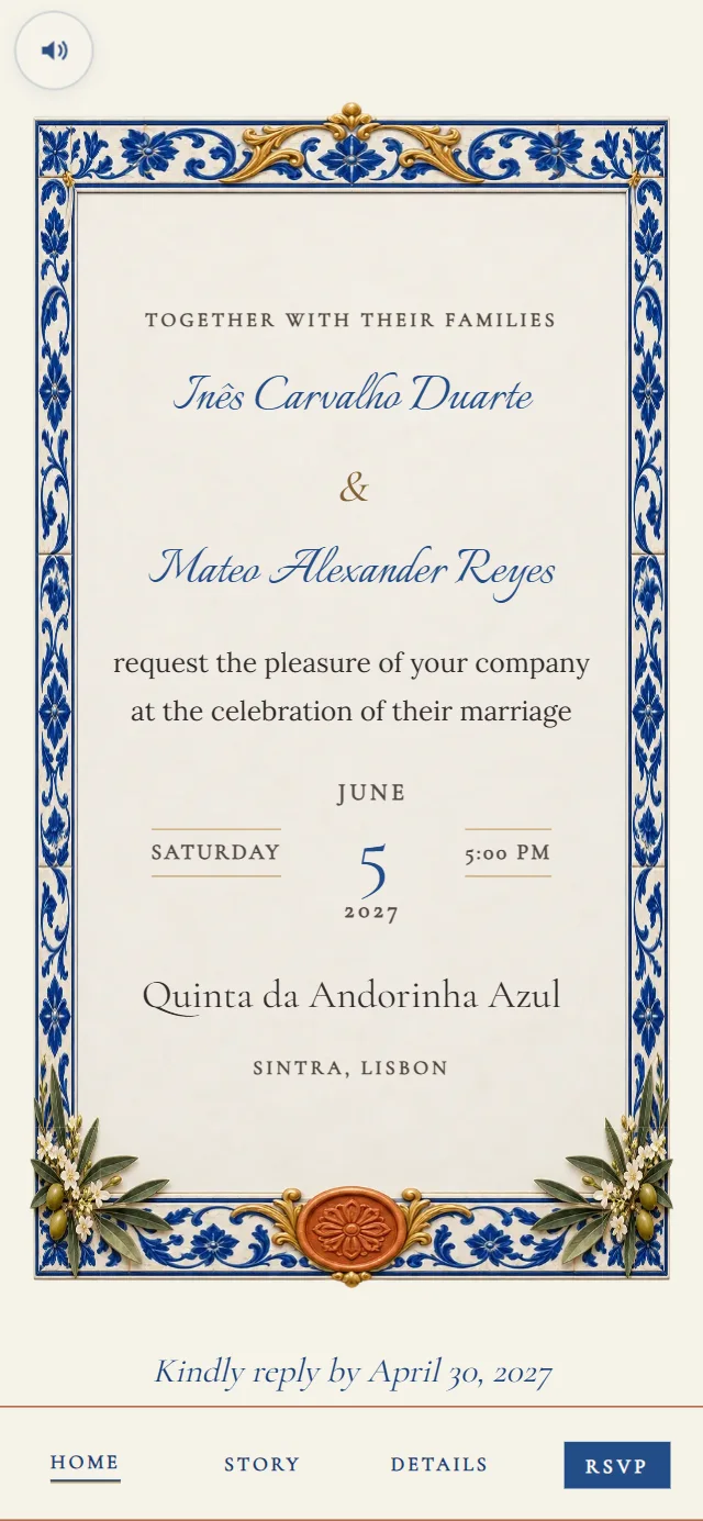 Azulejo Mosaic: Invitation card (demo content)