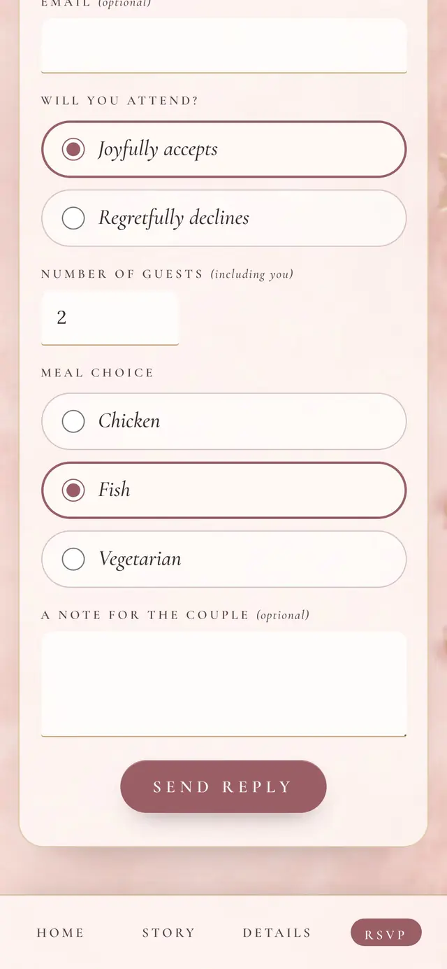 Blush Garden Rose: Reply form (demo content)