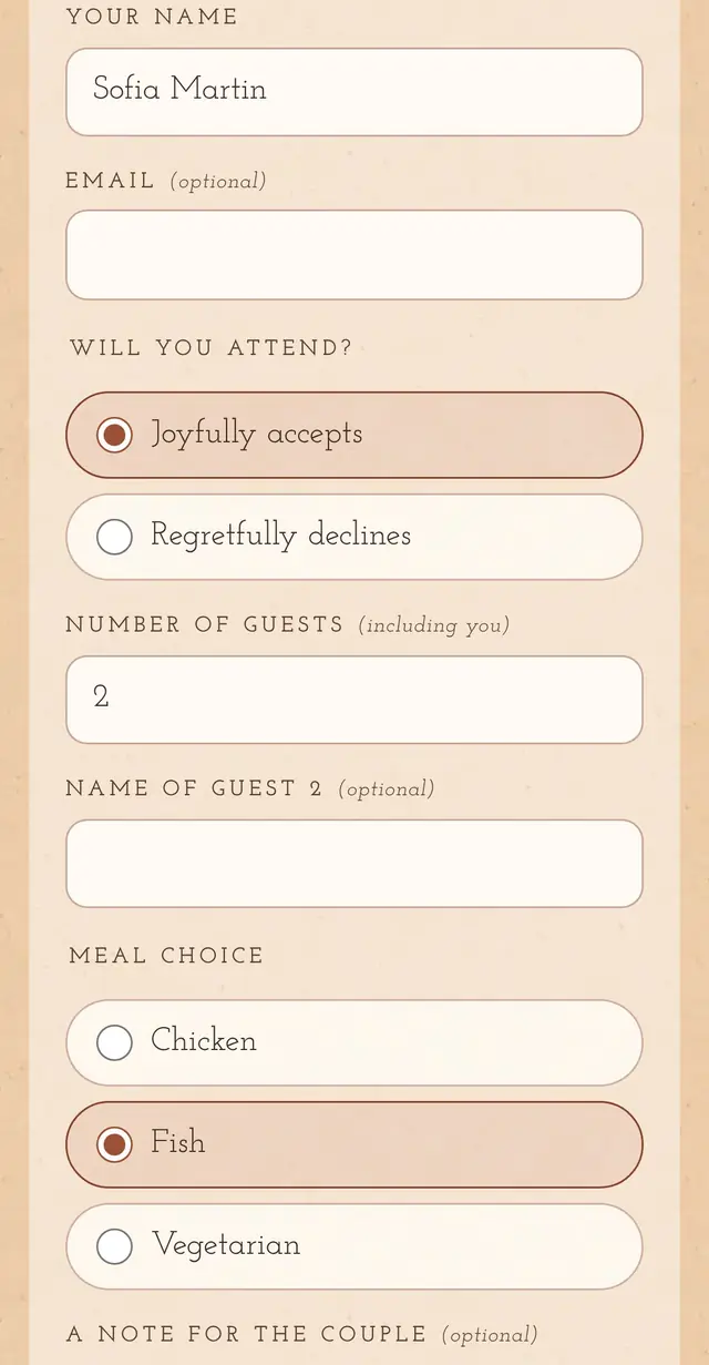 Boho Pampas Terracotta: Reply form (demo content)