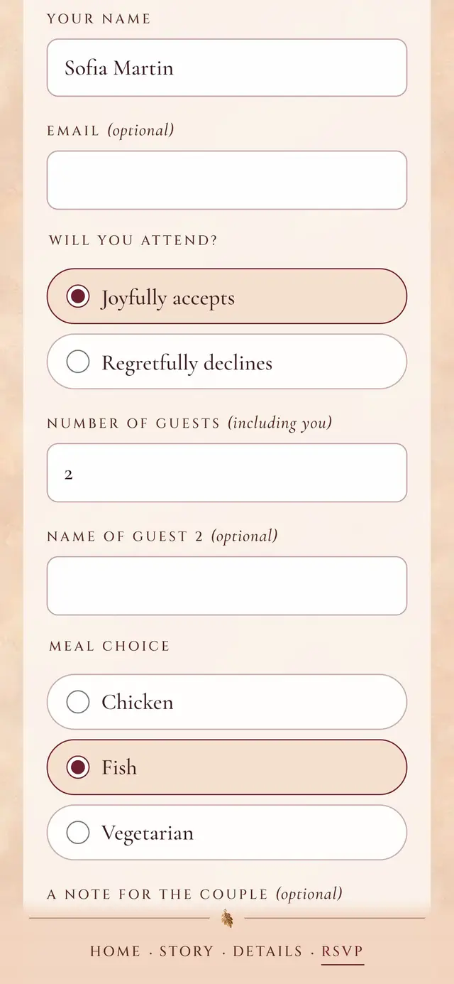 Burgundy Velvet Autumn: Reply form (demo content)