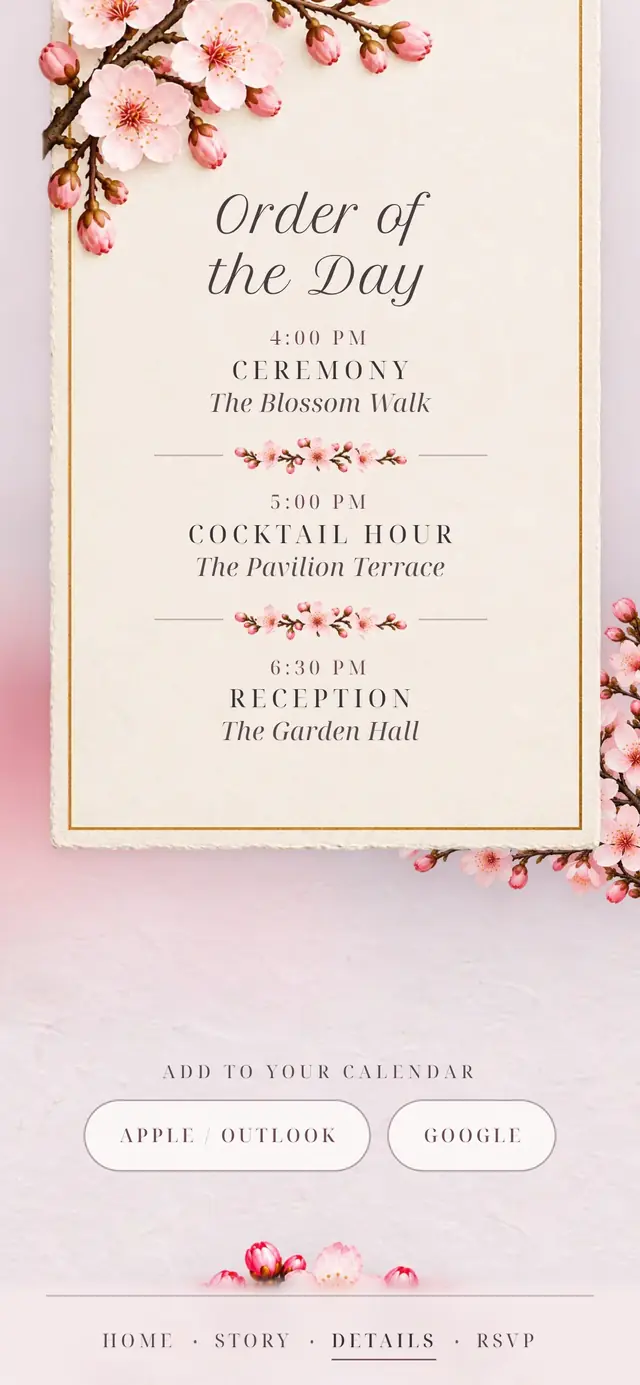 Cherry Blossom Spring: Schedule (demo content)