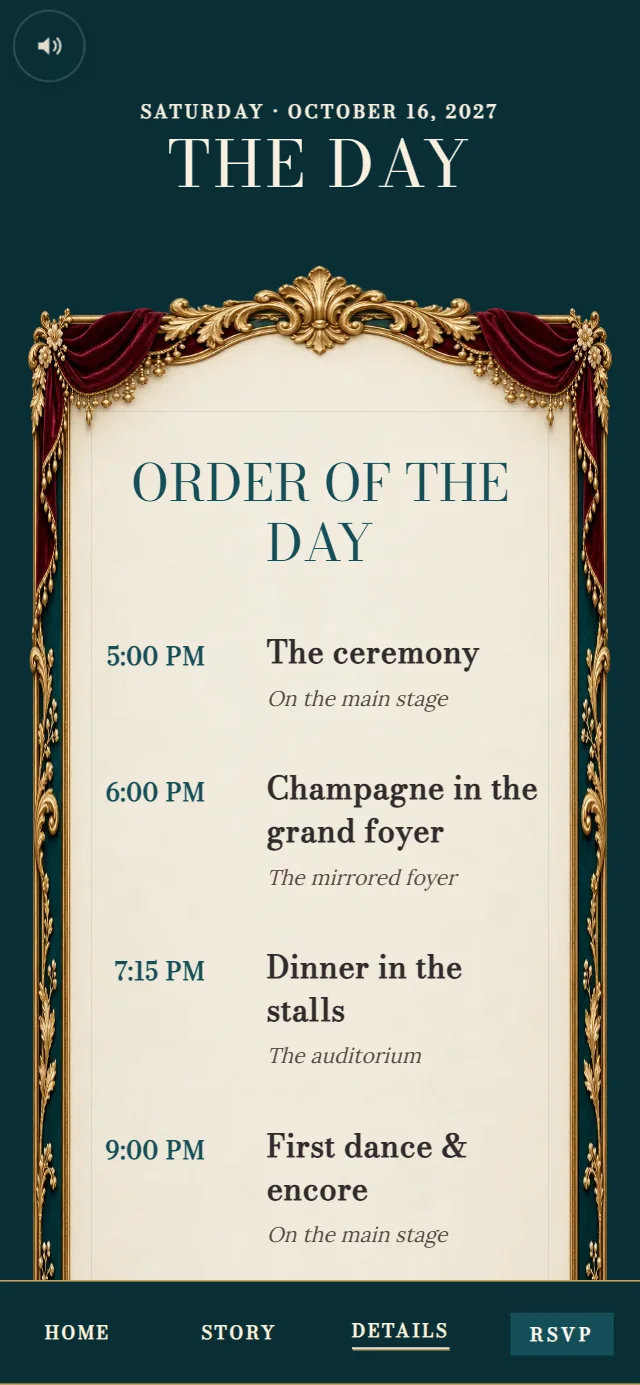Grand Theatre Premiere: Details page with demo content
