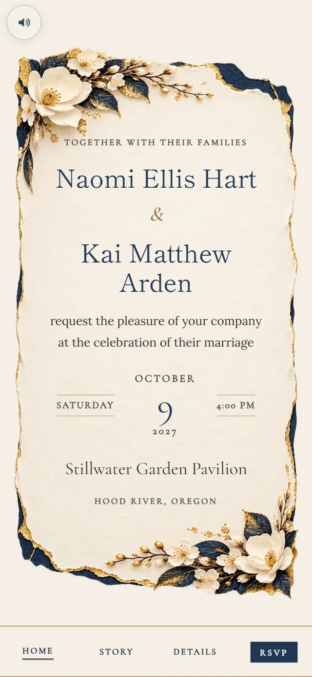 Kintsugi & Washi: Invitation card (demo content)