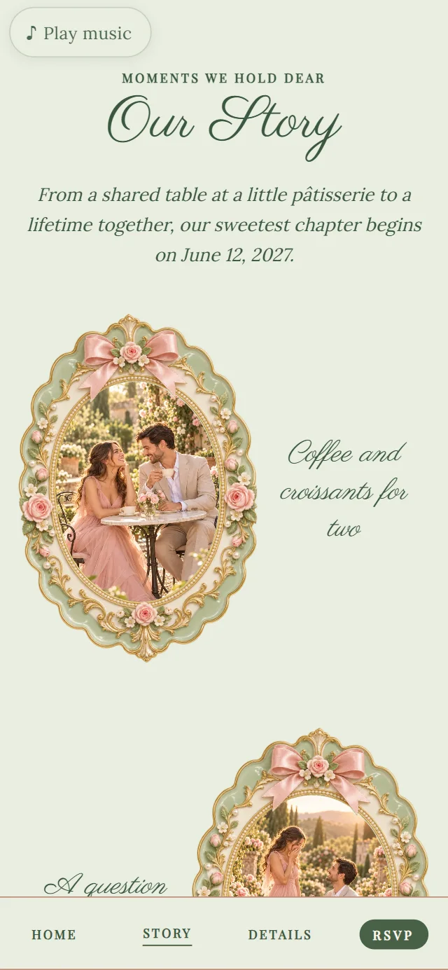 Maison Pâtisserie: Our Story page with demo content