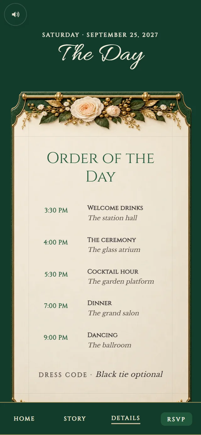Orient Express Voyage: Details page with demo content