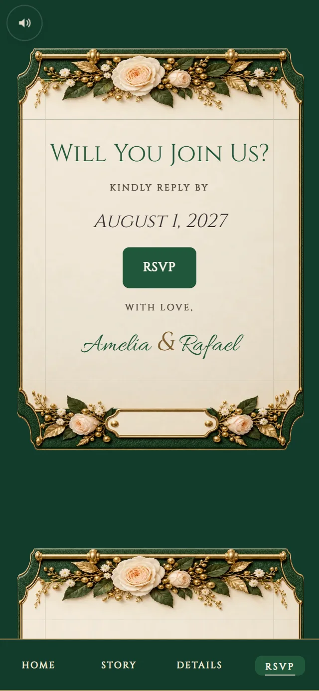 Orient Express Voyage: RSVP page with demo content