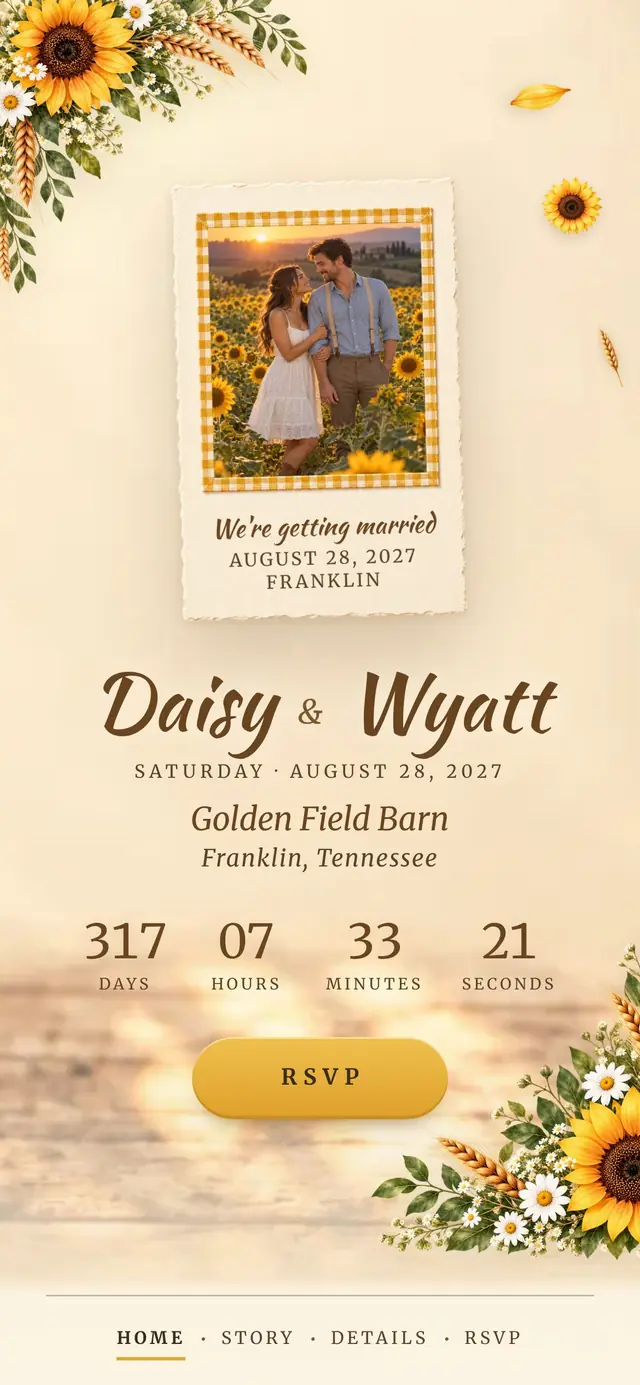 Sunflower Rustic Barn: Home page with demo content