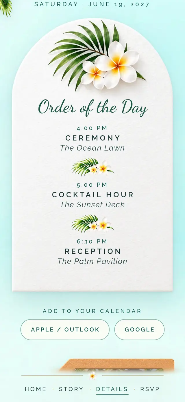 Tropical Destination: Schedule (demo content)