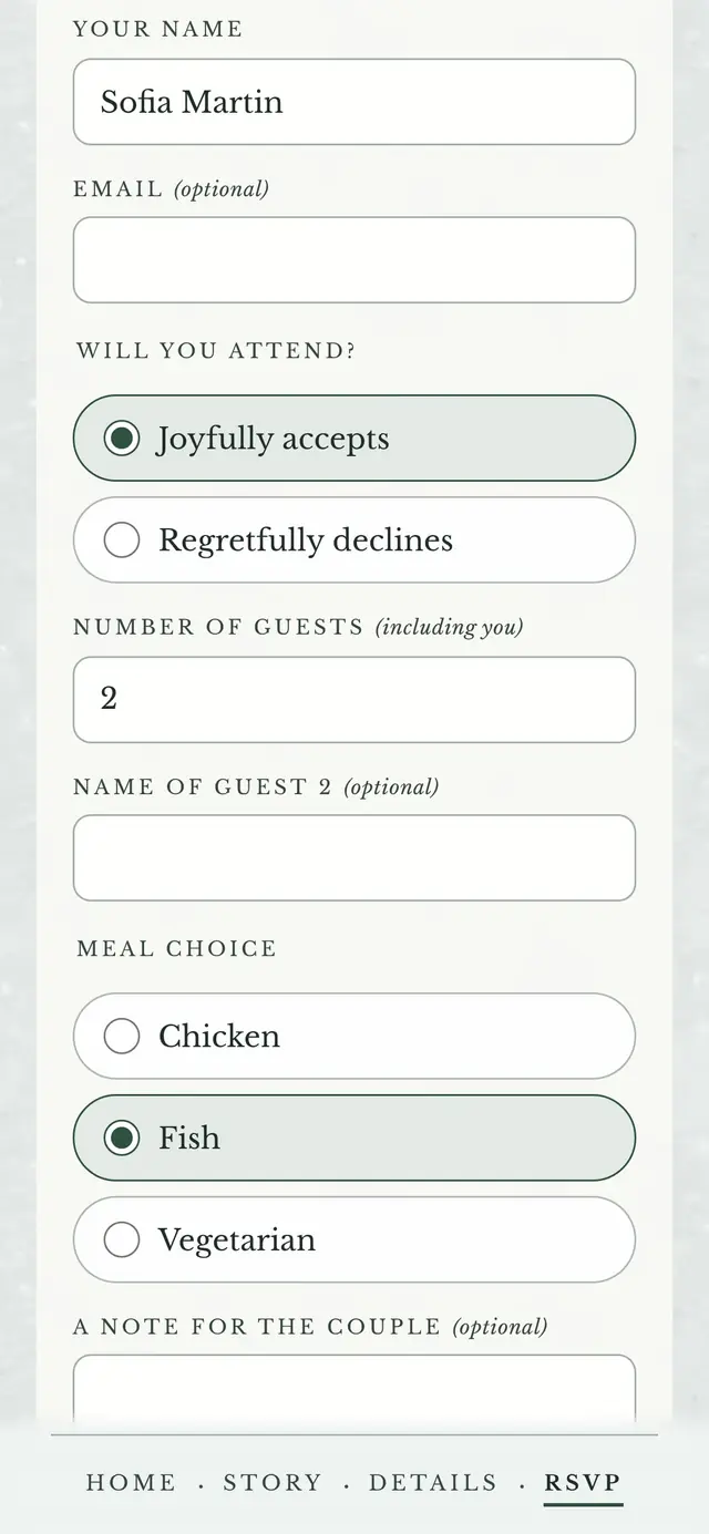 Winter Evergreen: Reply form (demo content)