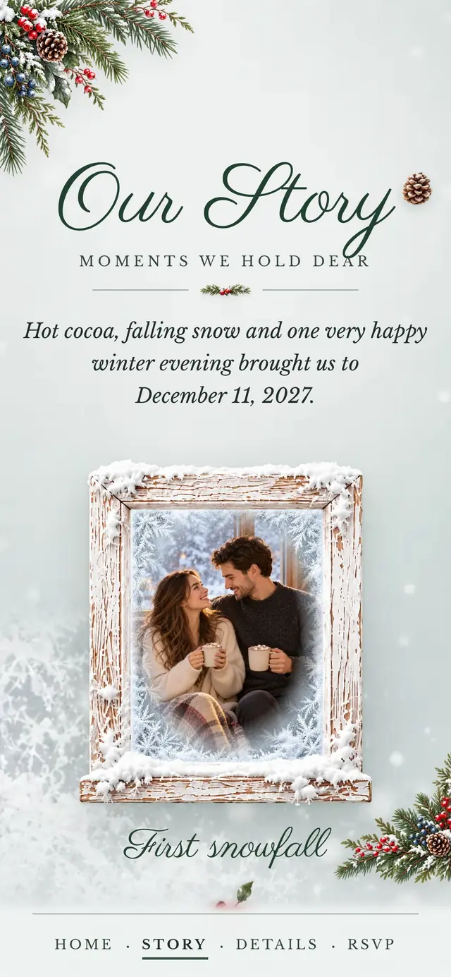 Winter Evergreen: Our Story page with demo content